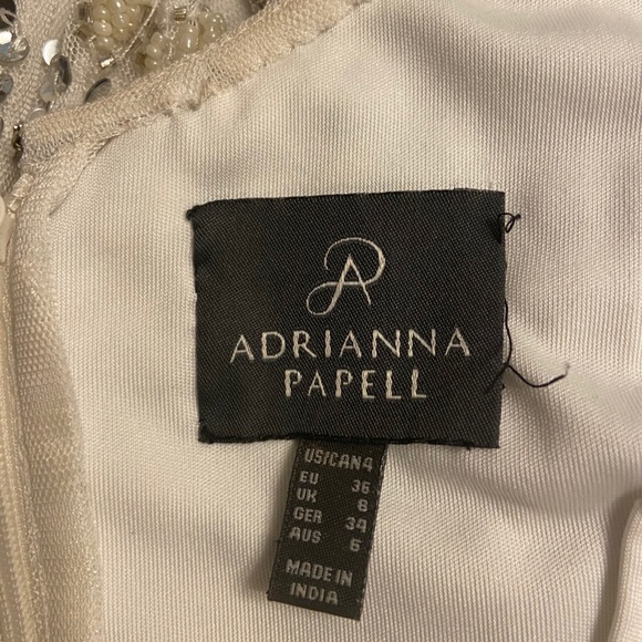 Adriana Papell white beaded cocktail dress - Picture 2 of 3
